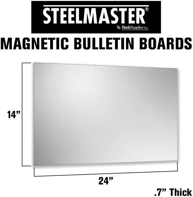 Alt view image 12 of 12 - MMF Industries Magnetic Bulletin Board - 24 x 14 Inches - Silver - Includes 6 Magnets, 4 x 6 Dry Erase Board & Dry Erase Marker - Scratch Resistant Finish - Horizontal & Vertical Display
