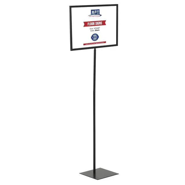 Alt view image 8 of 13 - Floor Standing Sign Holder 11x14 Inches Black Landscape Double Sided Menu Poster Display Flat Base For Restaurant Cafe Hotel School Hospital