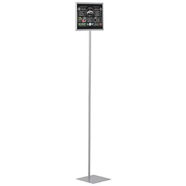 Alt view image 8 of 12 - Floor Standing Sign Holder 8.5x11 Inches Gray Landscape Double Sided Menu Poster Display Flat Base For Restaurant Cafe Hotel School Hospital