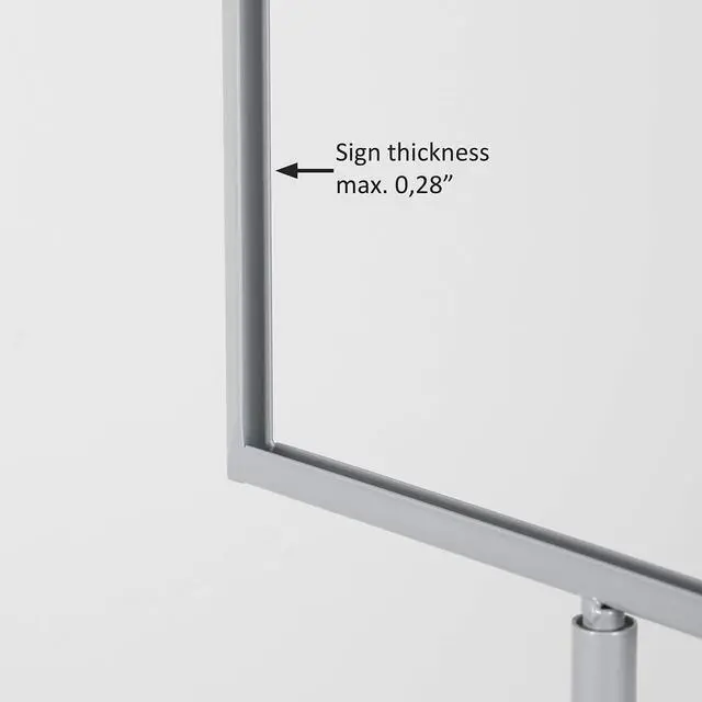 Alt view image 9 of 12 - Floor Standing Sign Holder 8.5x11 Inches Gray Landscape Double Sided Menu Poster Display Flat Base For Restaurant Cafe Hotel School Hospital