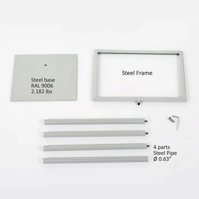 Alt view image 10 of 12 - Floor Standing Sign Holder 8.5x11 Inches Gray Landscape Double Sided Menu Poster Display Flat Base For Restaurant Cafe Hotel School Hospital