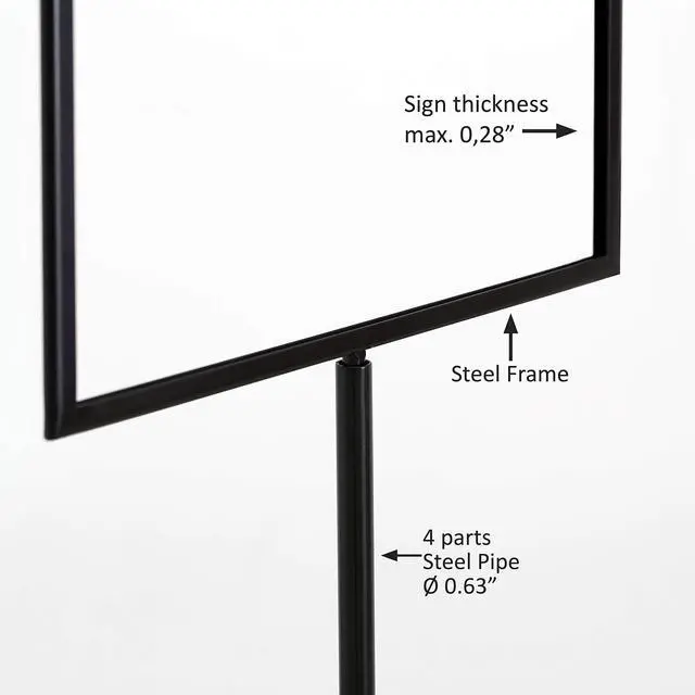 Alt view image 13 of 13 - Floor Standing Sign Holder 11x14 Inches Black Landscape Double Sided Menu Poster Display Flat Base For Restaurant Cafe Hotel School Hospital