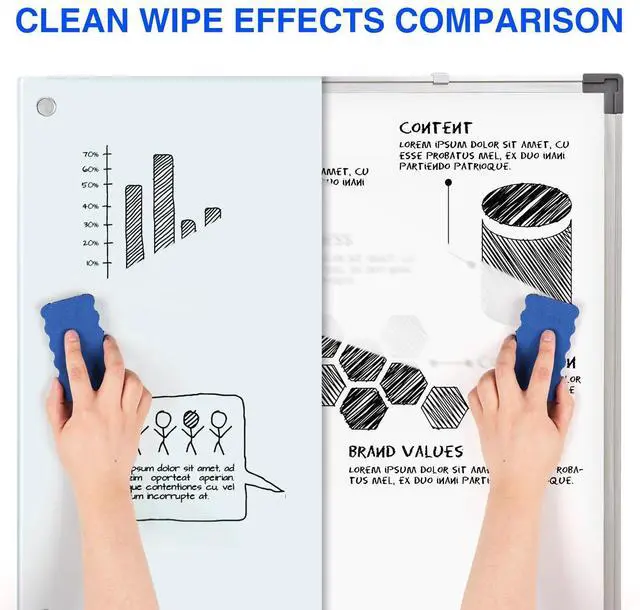 Alt view image 10 of 14 - Magnetic Glass Dry Erase White Board, 36 x 24 Inches Glass Board for Wall Mounted, Includes 6 Magnets, 3 Markers and 1 Eraser for Classroom Home, Office Supplies (White)