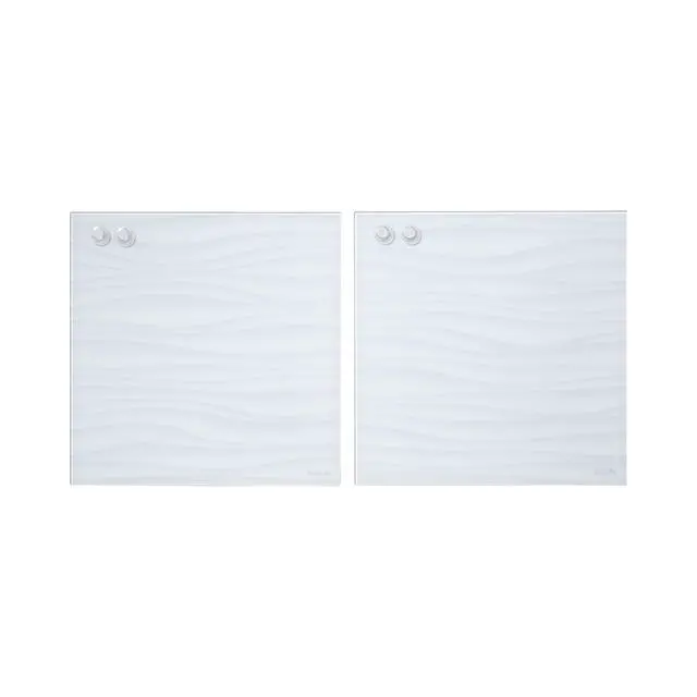 Alt view image 8 of 14 - MessageStor Dry-Erase Glass Board and Magnets, Office Essentials, White Waves, 2-Pack