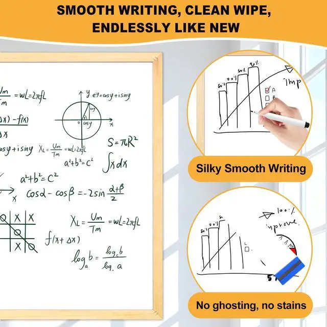 Alt view image 11 of 14 - Magnetic Whiteboard 36"x24" Decorative Wood Frame Wall-Mounted | Modern Farmhouse, Dry Erase Board, small board For Home Decor, Kitchen, Living Room, Office