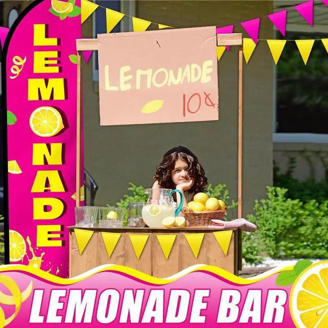 Alt view image 13 of 14 - Lemonade Feather Flag with Pole Kit 15 ft Banner Sign for Business Advertising Feather Flag Sign with Flagpole for Outside Garden Business Store Party