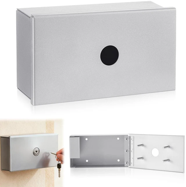 Alt view image 8 of 14 - Key Lockbox for Outside 6" x 3.5" Surface Mounted Stainless Steel Key Storage Box for Apartment Buildings Box for Secure Entry Keys Management, Lock Not Included(Steel Color)
