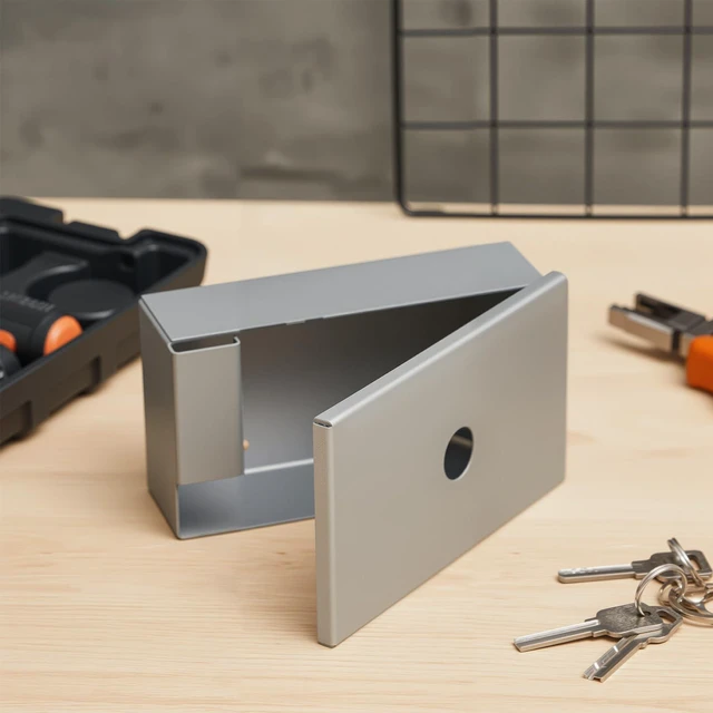 Alt view image 11 of 14 - Key Lockbox for Outside 6" x 3.5" Surface Mounted Stainless Steel Key Storage Box for Apartment Buildings Box for Secure Entry Keys Management, Lock Not Included(Steel Color)