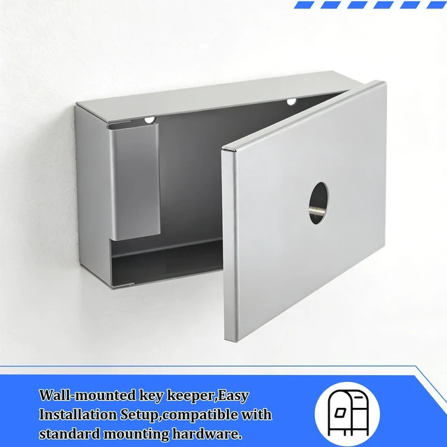 Alt view image 13 of 14 - Key Lockbox for Outside 6" x 3.5" Surface Mounted Stainless Steel Key Storage Box for Apartment Buildings Box for Secure Entry Keys Management, Lock Not Included(Steel Color)