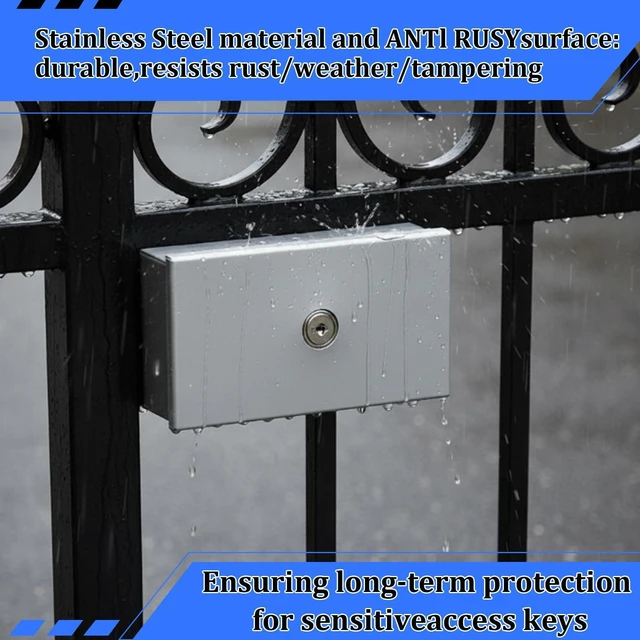 Alt view image 12 of 14 - Key Lockbox for Outside 6" x 3.5" Surface Mounted Stainless Steel Key Storage Box for Apartment Buildings Box for Secure Entry Keys Management, Lock Not Included(Steel Color)