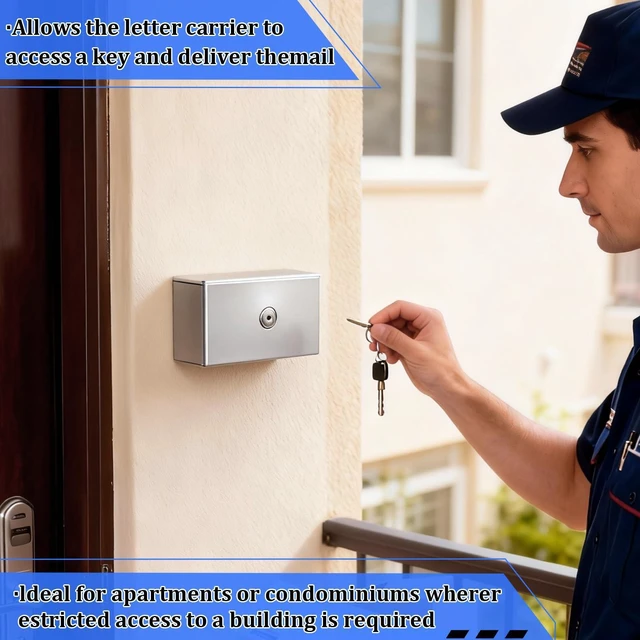 Alt view image 14 of 14 - Key Lockbox for Outside 6" x 3.5" Surface Mounted Stainless Steel Key Storage Box for Apartment Buildings Box for Secure Entry Keys Management, Lock Not Included(Steel Color)