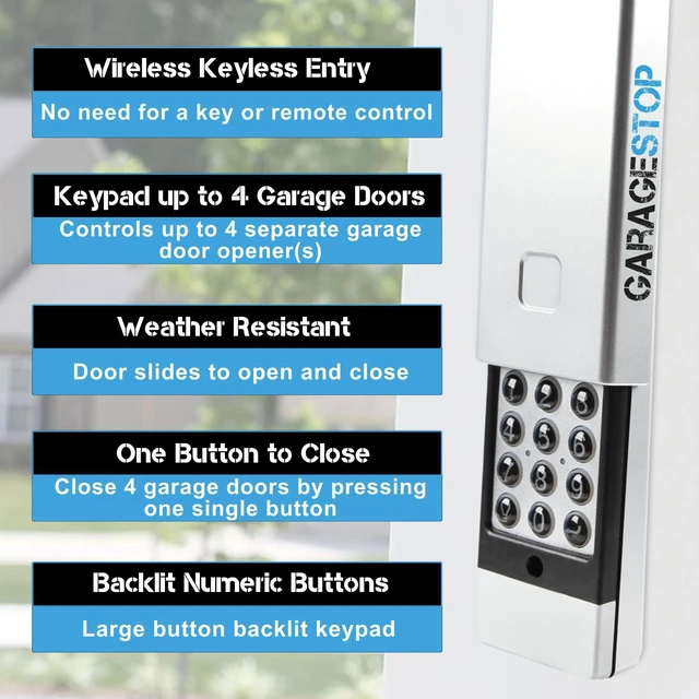Alt view image 11 of 12 - 1 for Marantec Garage Door Keypad, Wall Mount Garage Door Opener Keypad M13-631, 104053, Wireless Garage Door Keypad Opener fits Marantec Garage Door