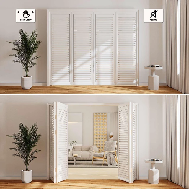Alt view image 9 of 14 - Bifold Door Hardware Kit, 48-Inch Bi-fold Closet Door Track Kit Bifold Closet Door Hardware Kit Folding Door Hardware Repair Replacement Tool Kit
