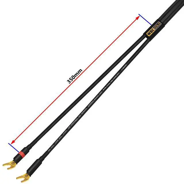 Alt view image 11 of 12 - 25 Foot WBC-GOLD-LOCAP-SPKR-14 AWG - Low-Capacitance - Low-Inductance - High Purity OFC - Audiophile HiFi Speaker Cable Pair with Eminence Gold Spade Plugs