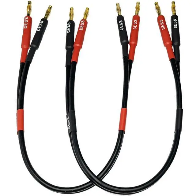 Alt view image 8 of 10 - CESS-037-2f Banana Plug Male to Male Speaker Cable 12 Gauge 680 Strand Count Silicone Soft Wire, 2 Cables (2 FEET)