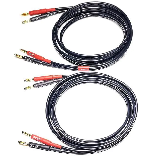 Alt view image 10 of 10 - CESS-037-2f Banana Plug Male to Male Speaker Cable 12 Gauge 680 Strand Count Silicone Soft Wire, 2 Cables (2 FEET)