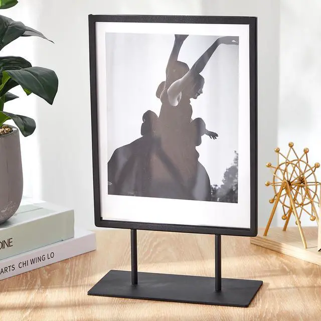 Alt view image 14 of 14 - 1 Pcs Tabletop Sign Holder with Flat Base 11" x 14" Double Sided Countertop Sign Holder Vertical Desktop Display Stand Metal Poster Display Stand for Office Store Restaurant Hotels, Black