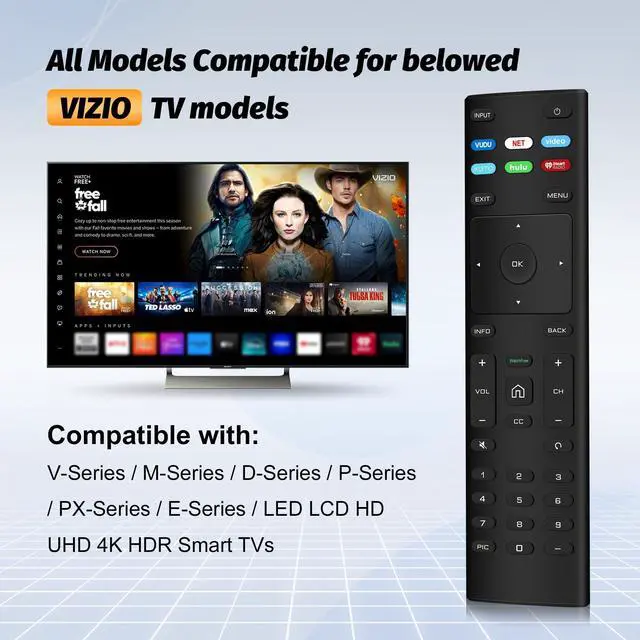 Alt view image 9 of 14 - Universal for Vizio Smart TV Remote Control Replacement, VizioRemote Compatible with VIZIO All LED LCD HD 4K UHD HDR Smart TVs