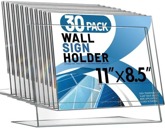 Alt view image 8 of 14 - Acrylic Sign Holder 8.5x11, Plastic Sign Holder Standing Bulk 30Pcs | L-shape Acrylic Stand Sign Holders Horizontal,Clear Menu Holder,Unbreakable Paper Holder Display Stands, Office School Store
