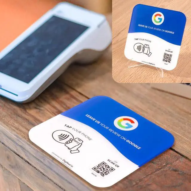 Alt view image 8 of 8 - Review Tap Card for Google reviews NFC + QR Code Sign Boost Customer Feedback Plate for Business Compatible with All Phones (Multicolor, 2 Plates)