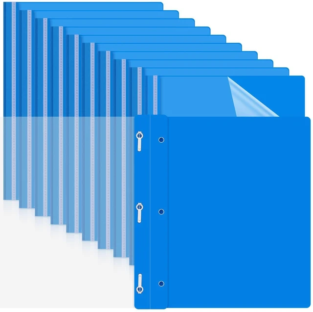 Alt view image 7 of 12 - 72 Pack Clear Front Report Covers Bulk Business Report Covers Plastic Presentation Folders Resume Portfolio Folder Paper Binder with 3 Prongs for Presentation Document School Office (Blue)