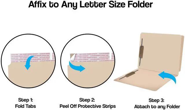 Alt view image 9 of 12 - Self Adhesive Dividers for File Folders, Side Hinge Divider with 2" Bonded Fastener on Front Side, 11 pt Manila Stock, Box of 100