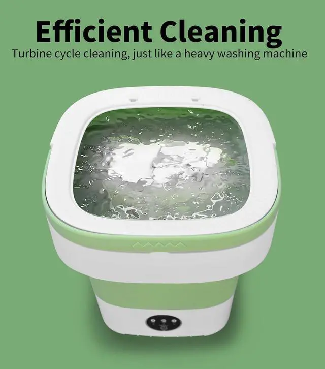 Alt view image 12 of 12 - 20L Portable Washing Machine, Mini Washer with Spin Basket Laundry Machine, 3 Modes Deep Cleaning, Upgraded Small Collapsible Laundry for Hotel, Apartment, Home and Travel - Green