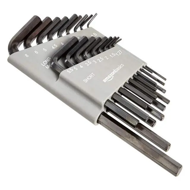 Alt view image 7 of 10 - 36-Piece Allen Wrench/Hex Key Set, SAE & Metric Sizes, Chrome Vanadium Steel with Long Arm, 2 Organized Storage Cases