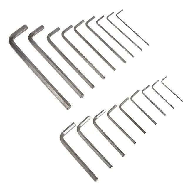 Alt view image 8 of 10 - 36-Piece Allen Wrench/Hex Key Set, SAE & Metric Sizes, Chrome Vanadium Steel with Long Arm, 2 Organized Storage Cases