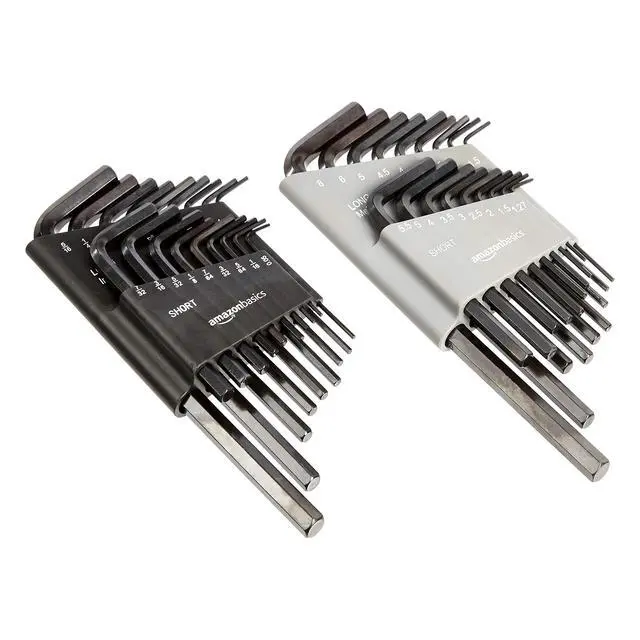 Alt view image 6 of 10 - 36-Piece Allen Wrench/Hex Key Set, SAE & Metric Sizes, Chrome Vanadium Steel with Long Arm, 2 Organized Storage Cases