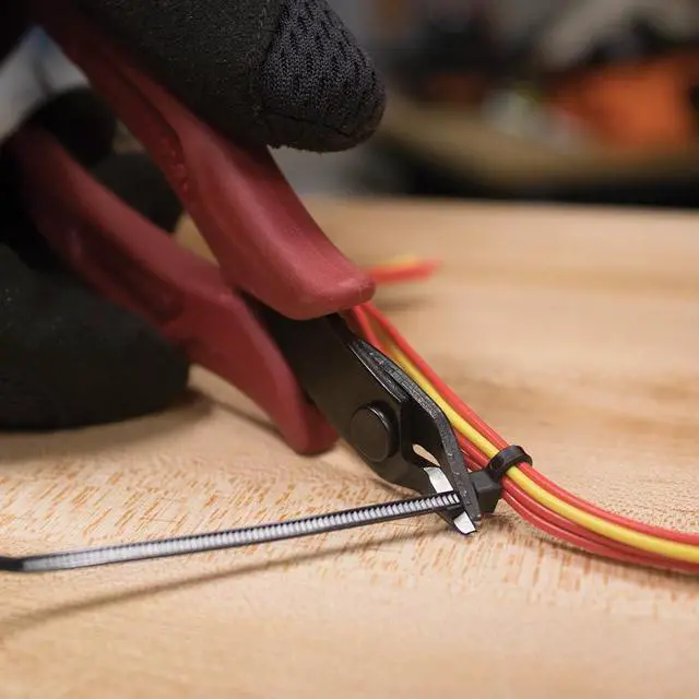 Alt view image 11 of 14 - D275-5 Diagonal Flush Cutters, Made in USA, Micro Wire and Compact Zip Tie Cutter, Ultra-Slim Precision for Work in Confined Areas, 5-Inch
