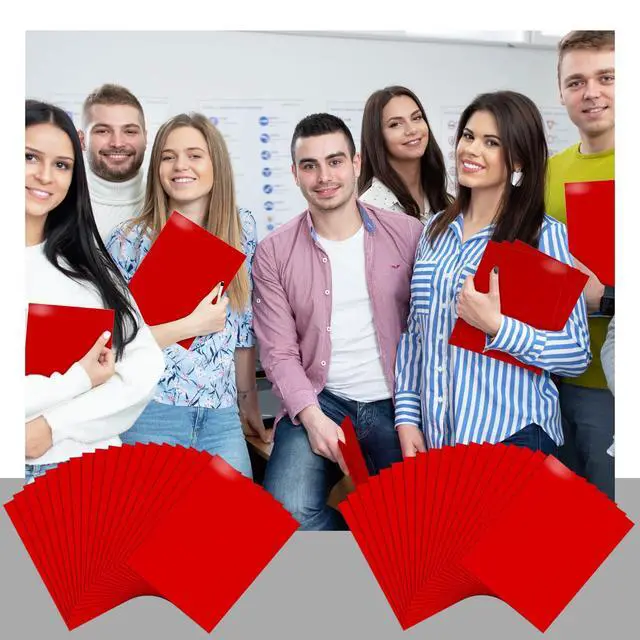 Alt view image 12 of 12 - 100 Pack Folder with 2 Pocket Glossy Laminated Letter Size Paper Folder with Pocket Bulk Paper Portfolios for School, Teacher, College, Office (Red)