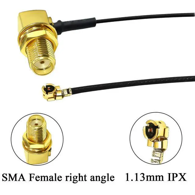 Alt view image 9 of 12 - Coax Cable 6inch(15cm) Female Right Angle to UFL MHF1 Antenna Coaxial Cable 5pcs 1.13mm MHF1 for Antenna Bluetooth Module