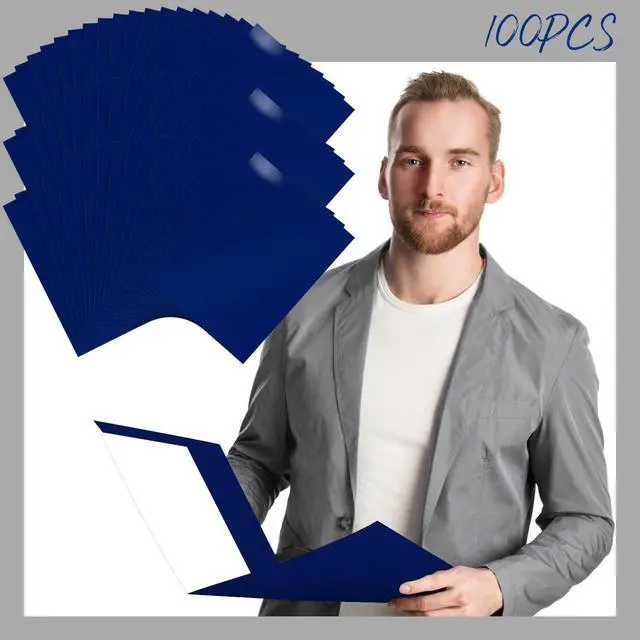 Alt view image 9 of 12 - 100 Pack Folder with 2 Pocket Glossy Laminated Letter Size Paper Folder with Pocket Bulk Paper Portfolios for School, Teacher, College, Office (Blue)