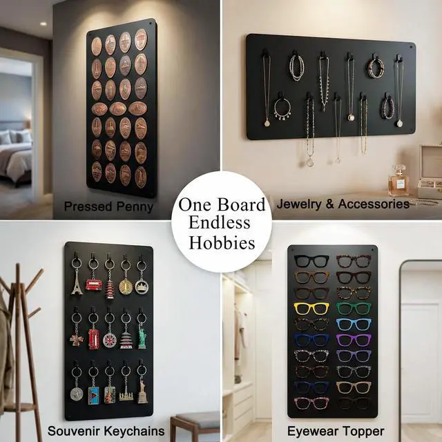 Alt view image 12 of 14 - Magnetic Board for Wall 39.4" x 19.7": Extra Large Black Display Board for Travel & Souvenir Magnet Collections | Heavy Duty Metal Panel for Collectors with Screw Mount Hardware