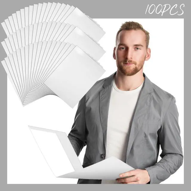 Alt view image 9 of 12 - 100 Pack Folder with 2 Pocket Glossy Laminated Letter Size Paper Folder with Pocket Bulk Paper Portfolios for School, Teacher, College, Office (White)