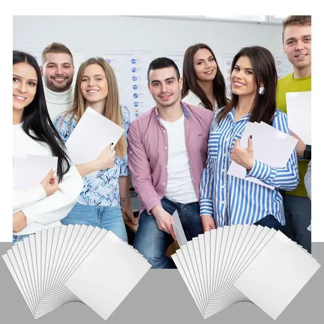 Alt view image 12 of 12 - 100 Pack Folder with 2 Pocket Glossy Laminated Letter Size Paper Folder with Pocket Bulk Paper Portfolios for School, Teacher, College, Office (White)
