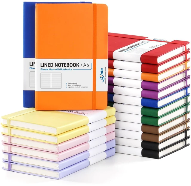 Alt view image 8 of 14 - 20 Pack Hardcover Leather Journal Notebooks, A5 College Ruled, 200 Pages/100 Sheets, 5.8 x 8.4 inch, 10 Colors, Bulk for Business/Office/Work