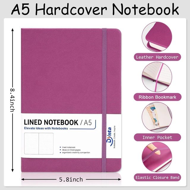 Alt view image 9 of 14 - 20 Pack Hardcover Leather Journal Notebooks, A5 College Ruled, 200 Pages/100 Sheets, 5.8 x 8.4 inch, 10 Colors, Bulk for Business/Office/Work