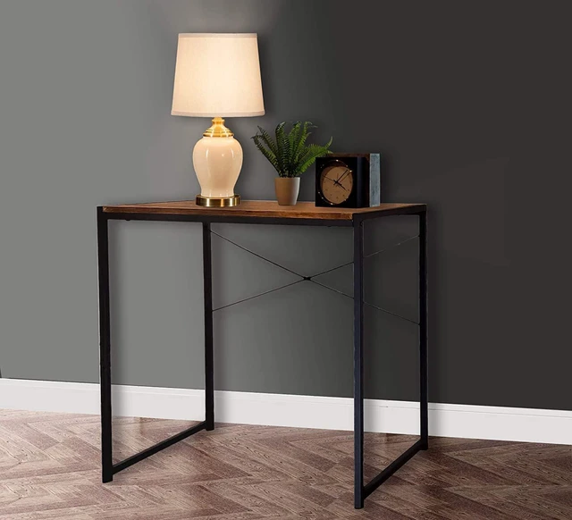 Alt view image 10 of 12 - Multifunctional Rectangular Desk, Coffee Top and Black Legs | Metal Frame