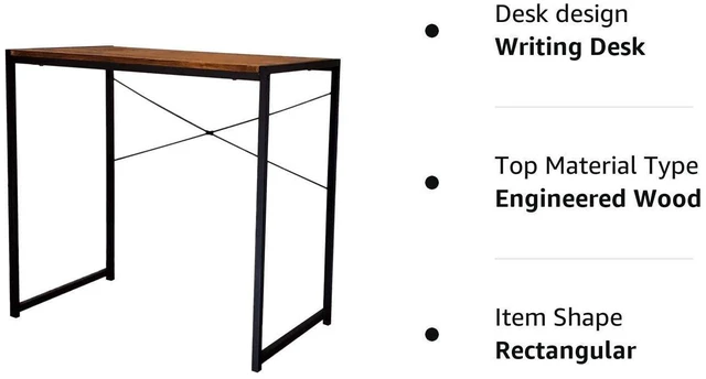 Alt view image 12 of 12 - Multifunctional Rectangular Desk, Coffee Top and Black Legs | Metal Frame