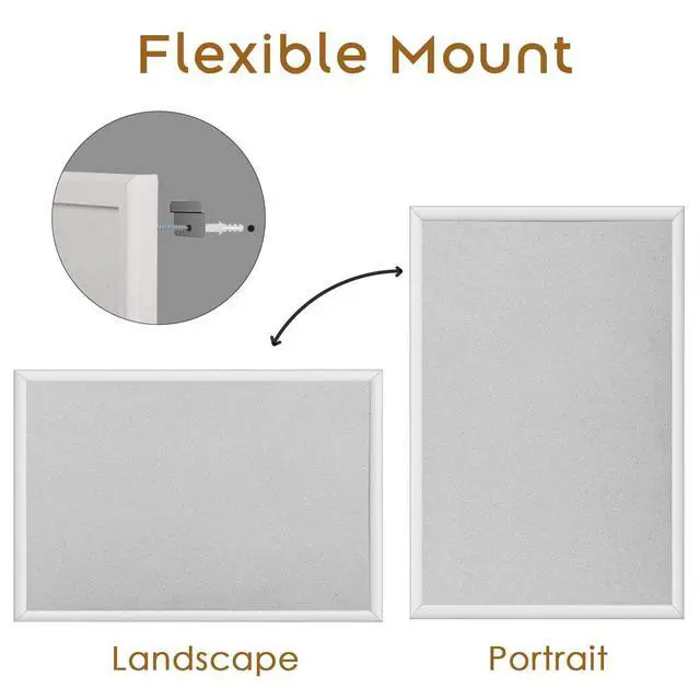 Alt view image 11 of 14 - White Cork Bulletin Board 40" X 30" with 10 Push Pins, Corkboard with White Wood Frame, Cork Notice Board Message Board, Framed Pin Board for Home, Office, School