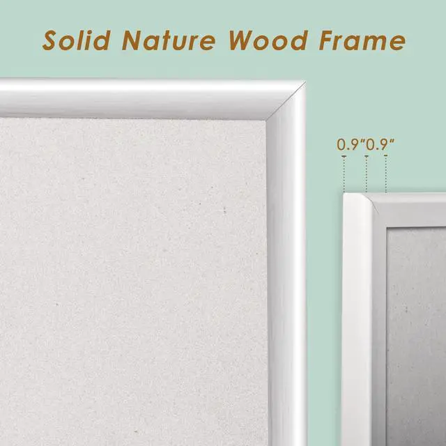 Alt view image 12 of 14 - White Cork Bulletin Board 40" X 30" with 10 Push Pins, Corkboard with White Wood Frame, Cork Notice Board Message Board, Framed Pin Board for Home, Office, School