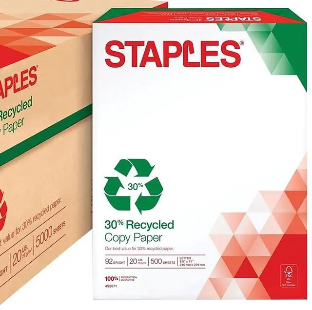 Alt view image 7 of 10 - 30% Recycled Copy Paper, 8 1/2" x 11", Case, For Office, School & Home