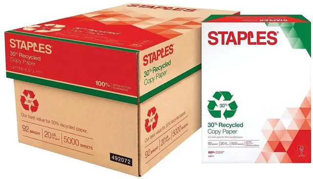 Alt view image 6 of 10 - 30% Recycled Copy Paper, 8 1/2" x 11", Case, For Office, School & Home