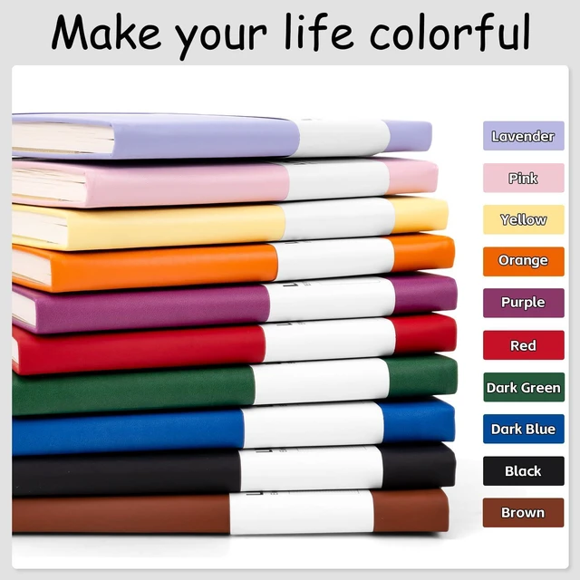 Alt view image 13 of 14 - 20 Pack Hardcover Leather Journal Notebooks, A5 College Ruled, 200 Pages/100 Sheets, 5.8 x 8.4 inch, 10 Colors, Bulk for Business/Office/Work