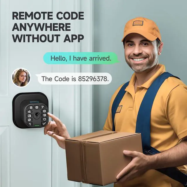 Alt view image 12 of 14 - Fingerprint Door knob, Smart Biometric Door Lock with Keypad, Keyless Entry Code Door Knob, Waterproof & Weatherproof, Auto Lock,Voice Navigation, For Bedroom, Gate,Office -Matte Black