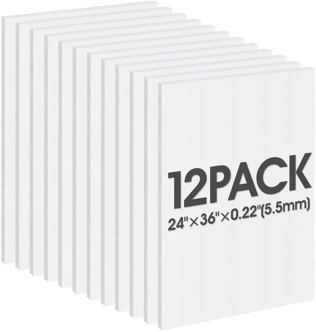 Alt view image 8 of 14 - Foam Board 24"x36", Foam Core Board for Projects, Black Poster Board for Painting, Displaying (12 Pack White)