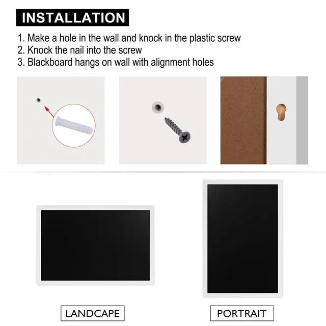 Alt view image 14 of 14 - Rustic Wood Framed Magnetic Chalkboard 24 x 36, Large Hanging Chalk Board Sign for Kids, Non-Porous Wall Blackboard for Wedding Kitchen Restaurant Menu and Home with 4 Unique Magnets, White