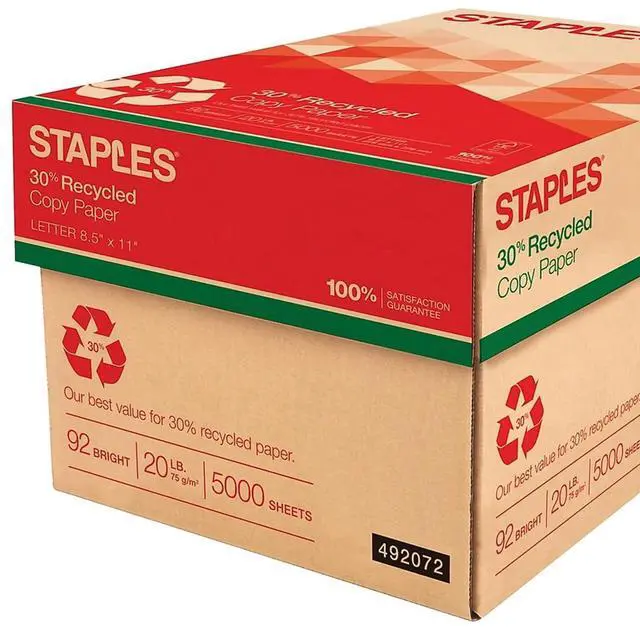 Alt view image 8 of 10 - 30% Recycled Copy Paper, 8 1/2" x 11", Case, For Office, School & Home